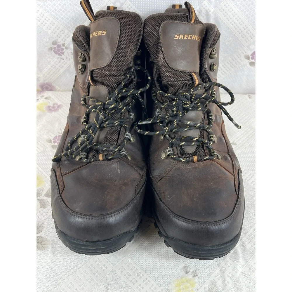 Skechers‎ Relment Traven Waterproof Hiking Boots Brown Leather US 15 Men #65529